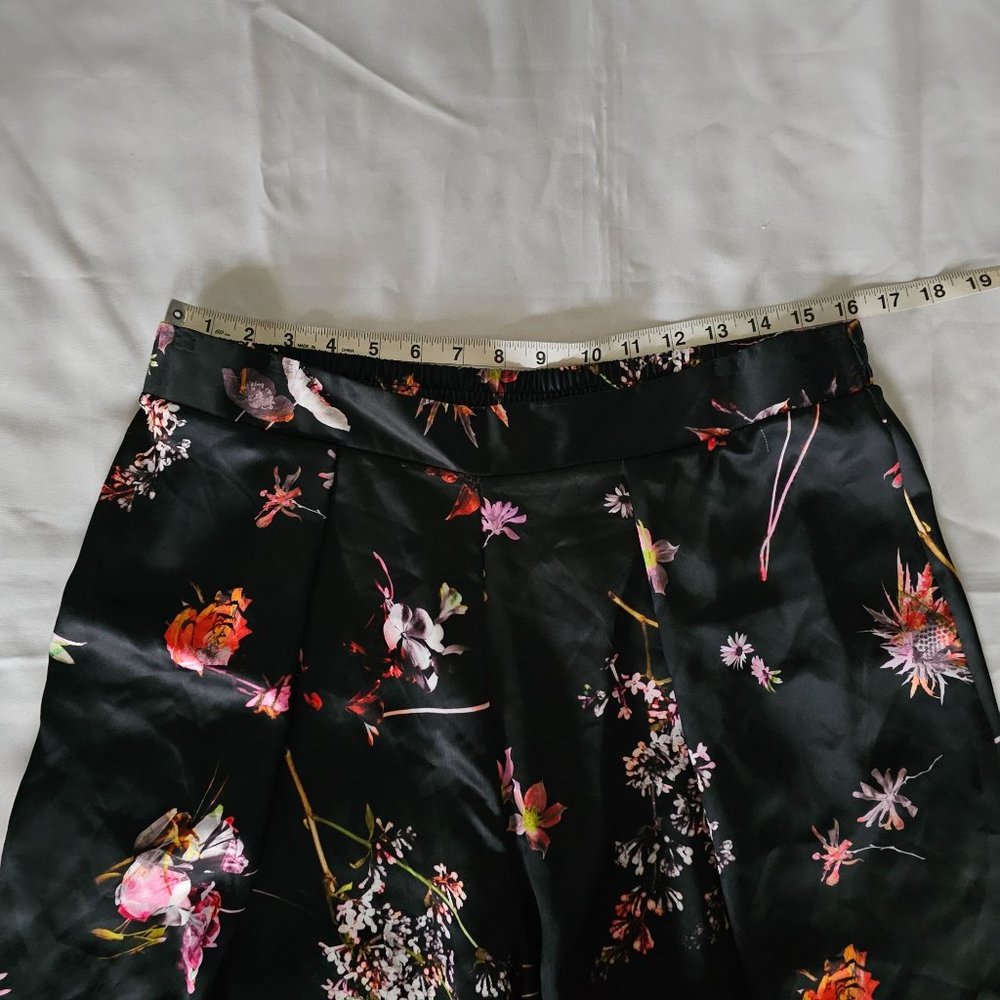 Victoria's Secret Women's Black Floral Satin Wide Leg Palazzo Pants Size XL NWT - Picture 11 of 14